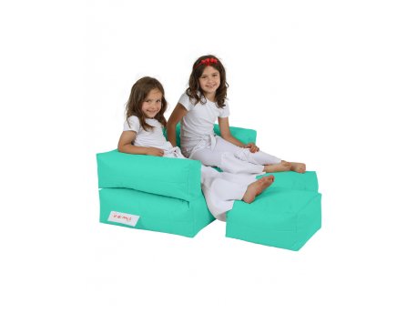 Atelier del Sofa Lazy bag Kids Double Seat Pouf Turquoise