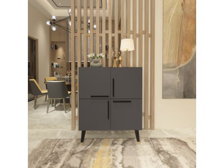 HANAH HOME Komoda Makro Anthracite