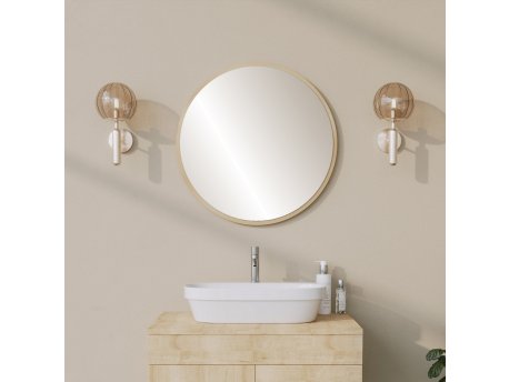 HANAH HOME Dekorativno ogledalo Round Sapphire Oak