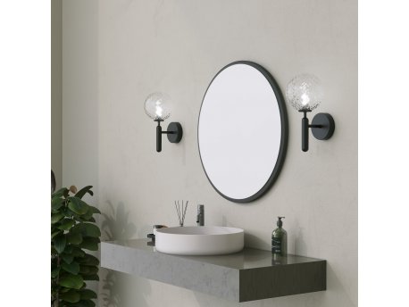 HANAH HOME Dekorativno ogledalo Yuvarlak Mirror Black