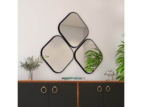 HANAH HOME Dekorativno ogledalo Atlantis Medium Black