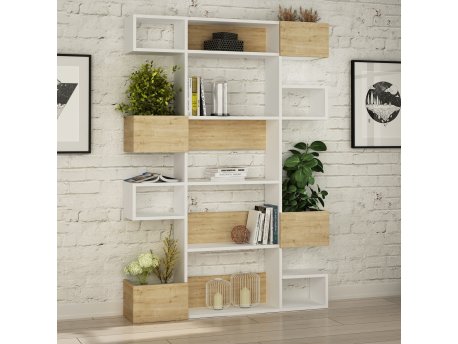 HANAH HOME Polica za knjige Niho White Oak