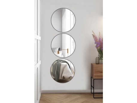 HANAH HOME Ogledalo Round Triple Diameter: 40 cm Silver