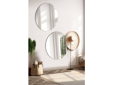HANAH HOME Ogledalo Round Double Diameter: 40 cm Silver