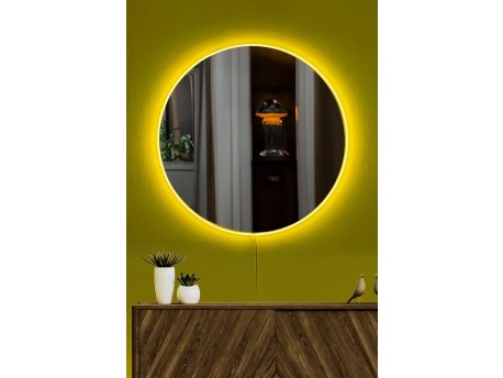 HANAH HOME Ogledalo sa LED osvetljenjem Round Diameter: 60 cm Yellow
