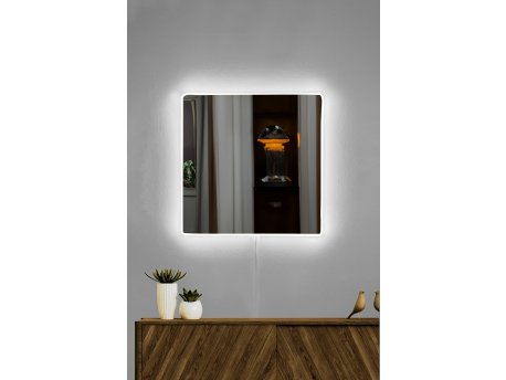 HANAH HOME Ogledalo sa LED osvetljenjem Square 30x30 cm White
