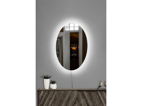 HANAH HOME Ogledalo sa LED osvetljenjem Elliptical Single 30x40 cm White
