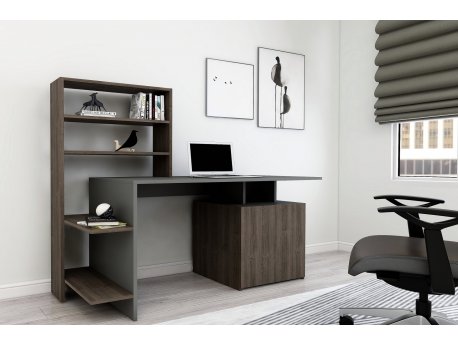 HANAH HOME Radni sto Melis Walnut Anthracite