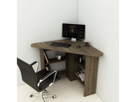 HANAH HOME Radni sto Corner Walnut