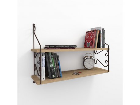 HANAH HOME Zidna polica Seramoni 2'li Oak