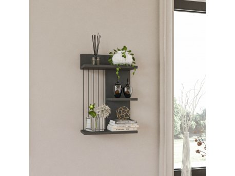 HANAH HOME Zidna polica Kinik Anthracite