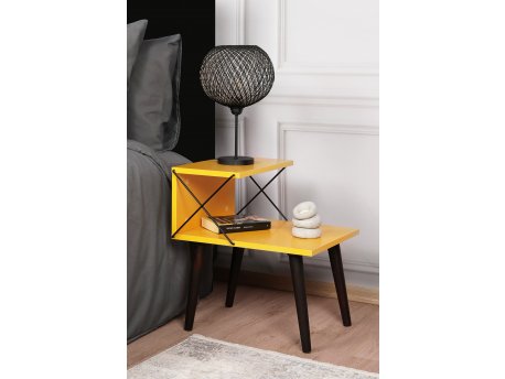 HANAH HOME Noćni stočić Cross Yellow