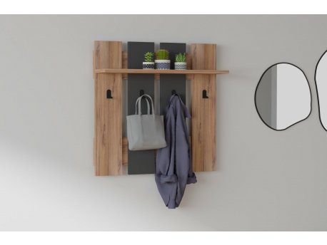 HANAH HOME Čiviluk Mita Walnut Anhtacite