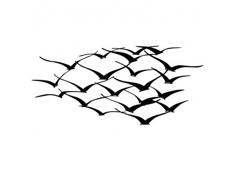 WALLXPERT Zidna dekoracija Herd Of Birds 1