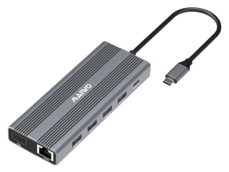 MAIWO USB Tip-C 12 u 1 Docking USB3.0+SD/TF+RJ45+HDMI*2+VGA+Audio+US B-C PD+USB-C data, KH12RHV