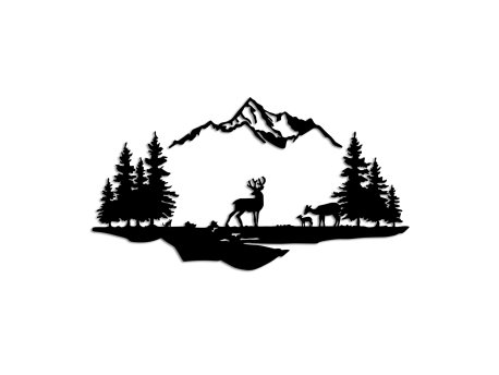 WALLXPERT Zidna dekoracija Deer And Landscape 1