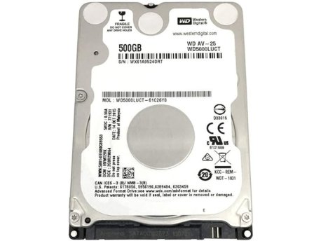 WESTERN DIGITAL HDD 2.5'' 500GB WD5000LUCT WD 16MB 5400RPM SATA 7mm refabrikovan