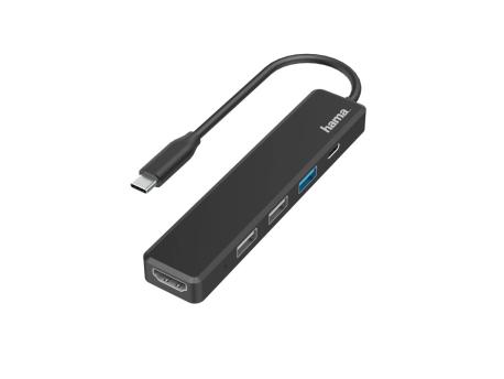 HAMA USB-C HUB, 5 portova, 3 x USB-A, USB-C, HDMI