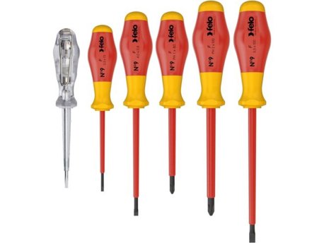 FELO Set šrafcigera No.9 VDE SL/PH sa testerom napona 91396198 6 kom