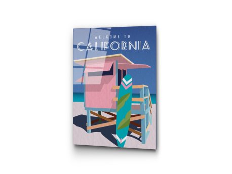 WALLXPERT Dekorativna slika od kaljenog stakla, CALIFORNIA (UV 1013) 30 x 45cm