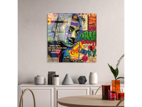 WALLXPERT Dekorativna slika od kaljenog stakla COOL (UV 817) 50 x 50cm