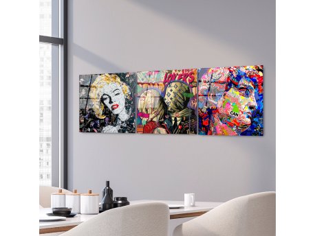 WALLXPERT Dekorativna slika od kaljenog stakla APST (UV 857) 50 x 50cm, 3 dela