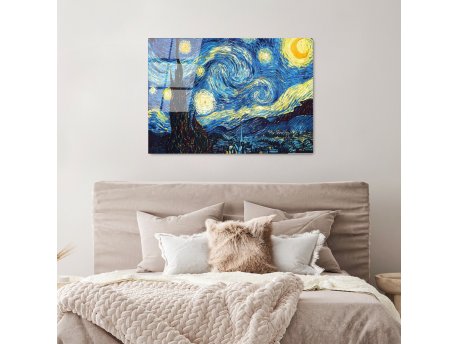 WALLXPERT Dekorativna slika od kaljenog stakla ZVEZDANA NOĆ (UV 203) 70 x 100cm