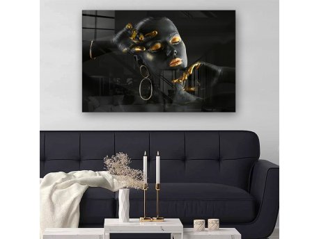 WALLXPERT Dekorativna slika od kaljenog stakla BLACK 1