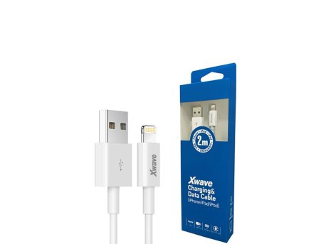 Xwave USB IPHONE 2M 3A,lightning,PVC beli
