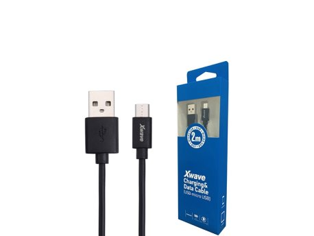Xwave Kabl USB2.0 na Micro USB 2M 2A,PVC,crna