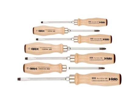 FELO Set udarnih šrafcigera sa drvenom drškom SL/PH/PZ 33597198 7 kom
