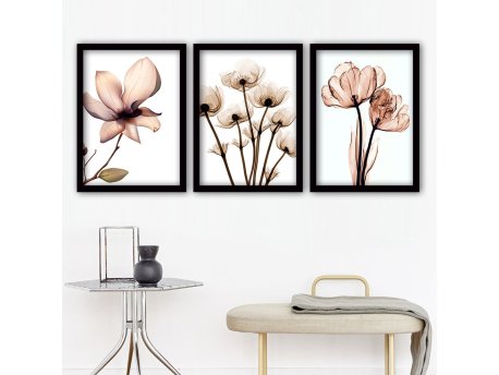WALLXPERT Slika iz 3 dela FLOWERS (3SC157)
