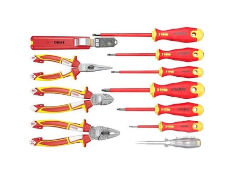 FELO Set dielektričnih alata Ergonic VDE sa sa kleštima i testerom 41391104 11 kom