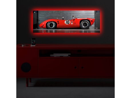 WALLXPERT Dekorativna slika na platnu sa LED osvetljenjem RED CAR