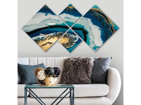 WALLXPERT BLUE WHITE slika iz 4 dela