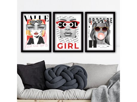 WALLXPERT Slika iz 3 dela COOL GIRL