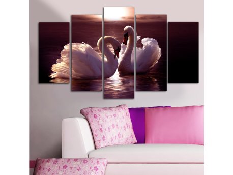 WALLXPERT Slika iz 5 delova THE SWAN