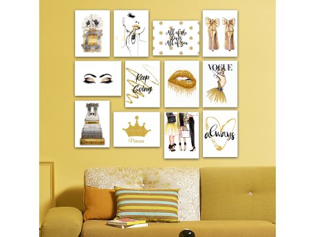 WALLXPERT Slika od 12 delova VINTAGE 12MDF25YS