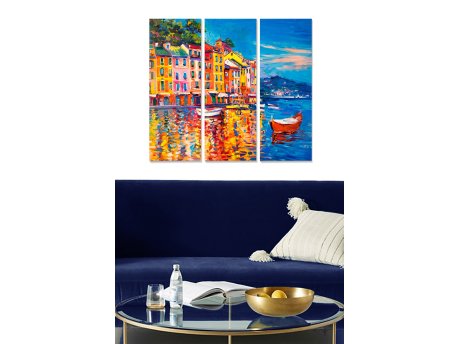WALLXPERT Dekorativna slika iz 3 dela AMALFI, (MDF285852095)