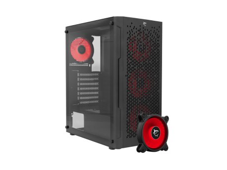 WHITE SHARK Bullet Crno Kućište + 4 x Dash Ventilatora