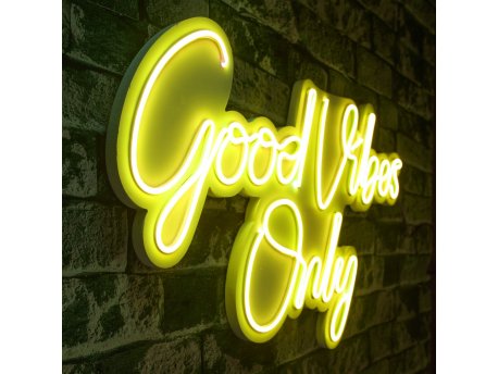 WALLXPERT Zidna LED dekoracija Good Vibes Only 2 Yellow