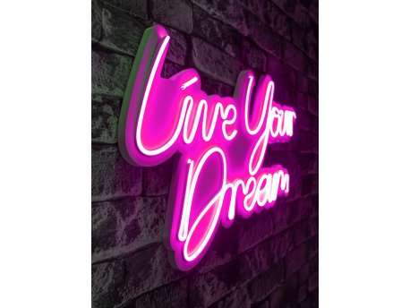 WALLXPERT Zidna LED dekoracija Live Your Dream Pink