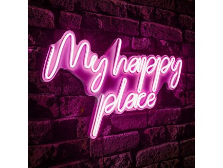 WALLXPERT Zidna LED dekoracija My Happy Place Pink