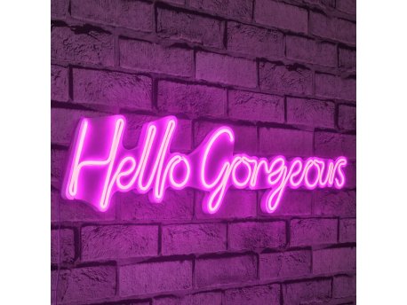 WALLXPERT Zidna LED dekoracija Hello Gorgeous Pink