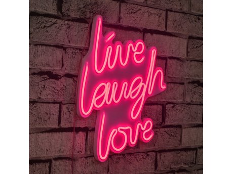 WALLXPERT Zidna LED dekoracija Live Laugh Love Pink