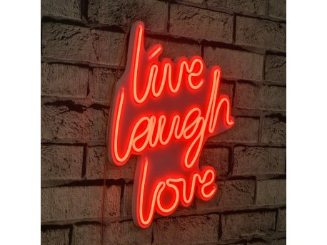 WALLXPERT Zidna LED dekoracija Live Laugh Love Red