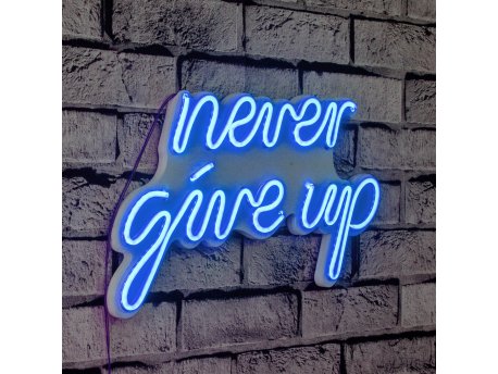 WALLXPERT Zidna LED dekoracija Never Give Up Blue