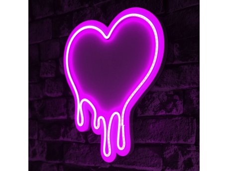 WALLXPERT Zidna LED dekoracija Melting Heart Pink
