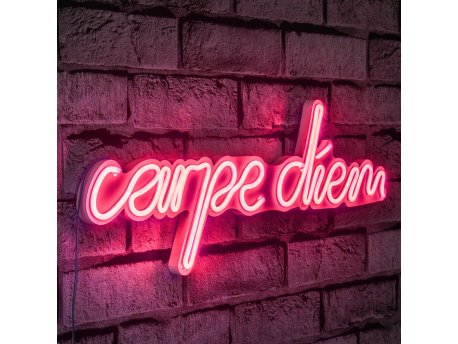 WALLXPERT Zidna LED dekoracija Carpe Diem Pink