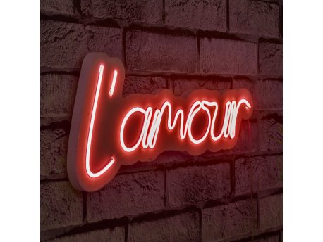 WALLXPERT Zidna LED dekoracija L'amour Red